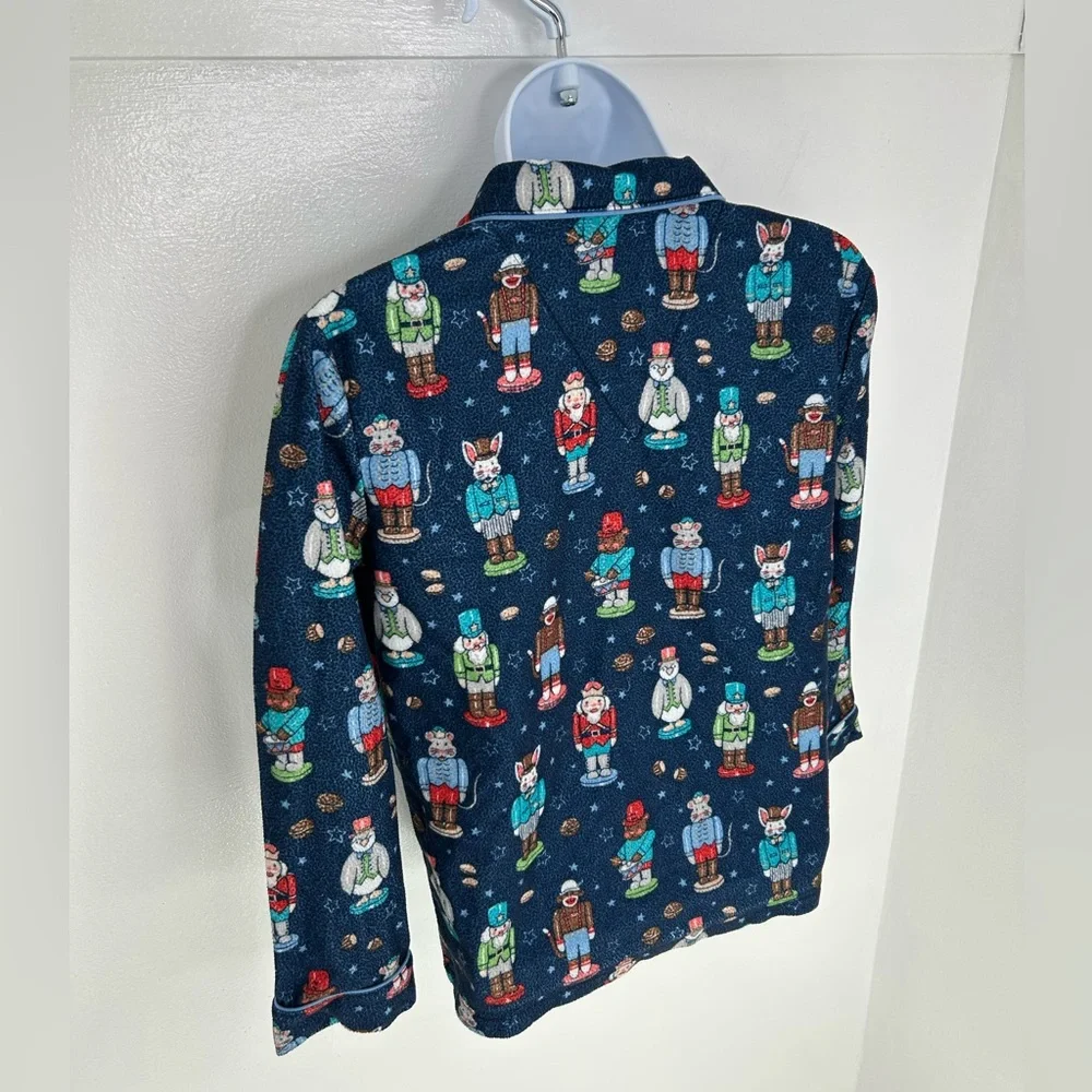 Nick & Nora Kids Pajama‎ Set Holiday Nutcracker Button Top & Pants Size 10 FR